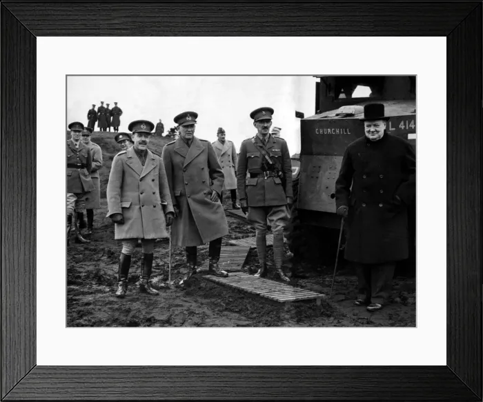 Framed Print : Winston Churchill Prime Minister at Tank demonstration February 20th 1941 Mr Framed Print : Winston Churchill Prime Minister at Tank demonstration February 20th 1941 Mr
