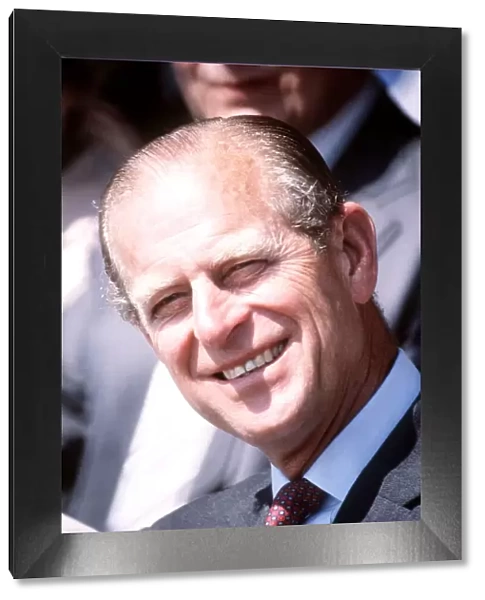Portrait of Prince Philip, Duke of Edinburgh, smiling. December 1982