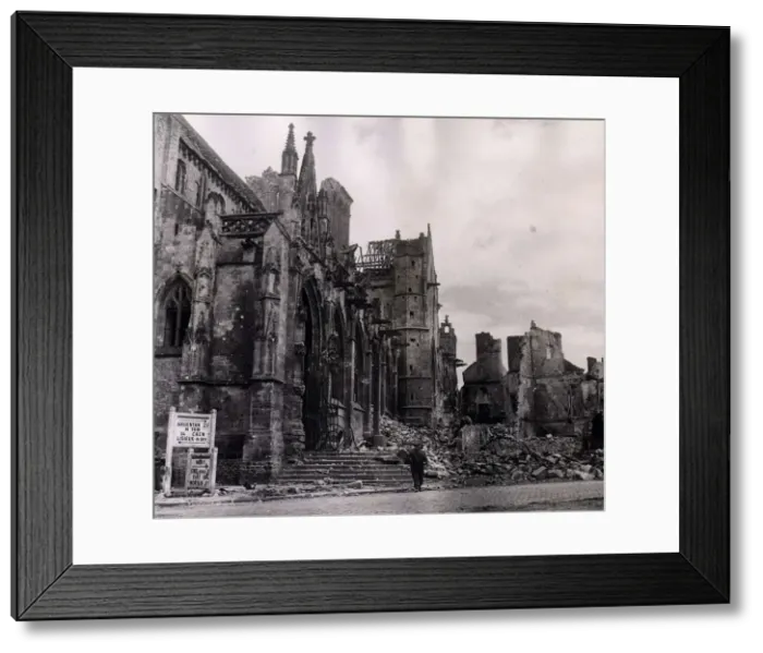 Framed Print : World War II Invasion of France Falaise British and Candian troops move into