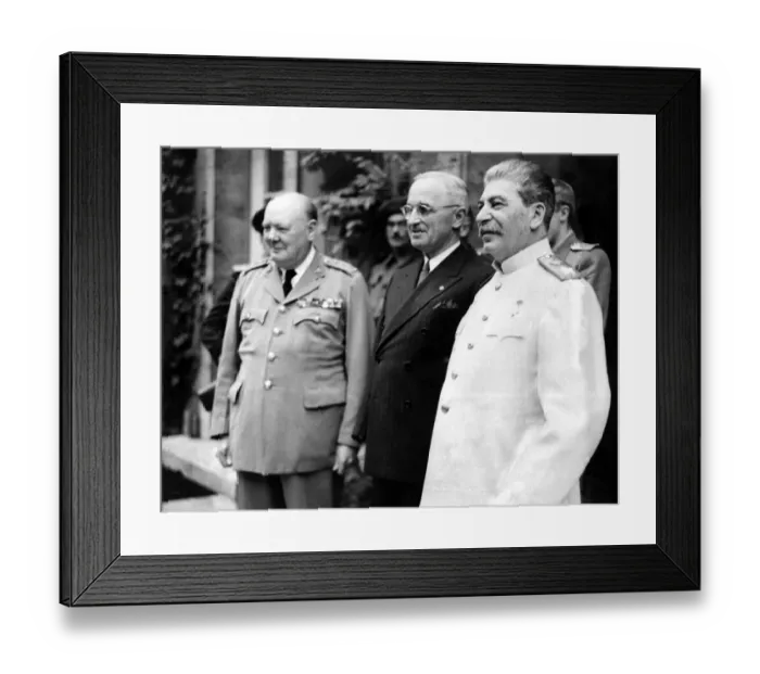 Framed Print : Mr Churchill entertained President Truman and Marshal Josef Stalin to a dinner party Framed Print : Mr Churchill entertained President Truman and Marshal Josef Stalin to a dinner party