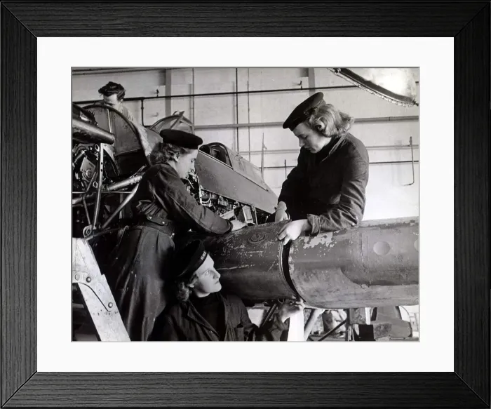 Framed Print : Air Maintenance Wrens at work on Fleet air fighter planes Framed Print : Air Maintenance Wrens at work on Fleet air fighter planes