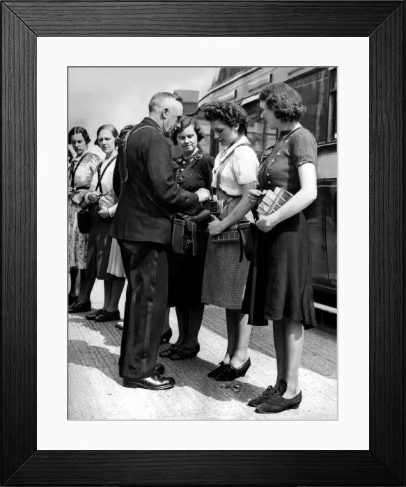 Framed Print : The girls are learning how to punch tickets, and the fares and routes Framed Print : The girls are learning how to punch tickets, and the fares and routes