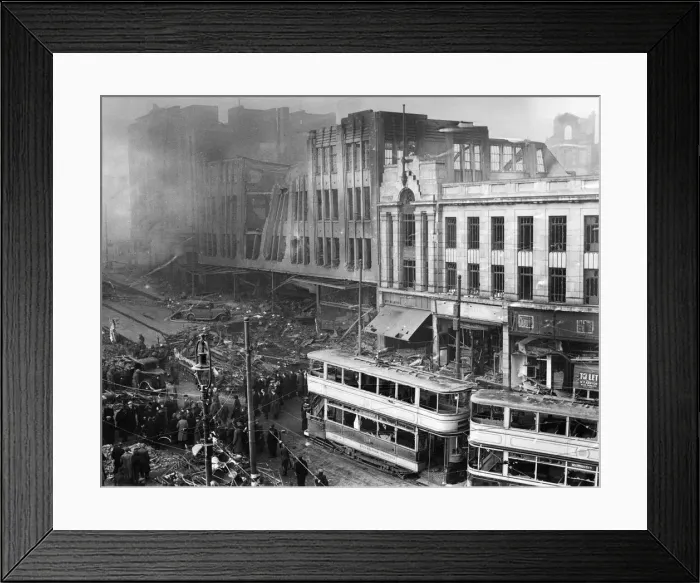 Framed Print : Bomb damage after an air raid in Sheffield. December 1940 Framed Print : Bomb damage after an air raid in Sheffield. December 1940