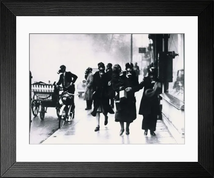 Framed Print : Tear gas used in Brighton during a ARP gas exercise in February 1941