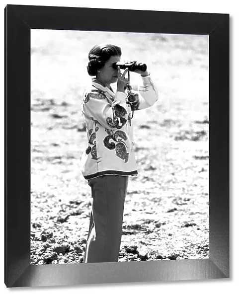 Queen Elizabeth II, 1979 The Queen looking through a pair of binoculars