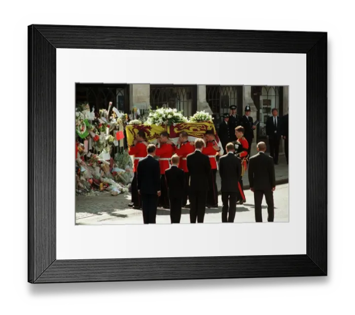 Framed Print : Princess Diana Funeral 6th September 1997. Prince Charles, Prince William Framed Print : Princess Diana Funeral 6th September 1997. Prince Charles, Prince William