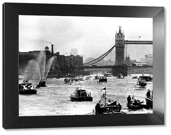 London Views Thames River June 1977 25th Jubilee Year The royal yacht