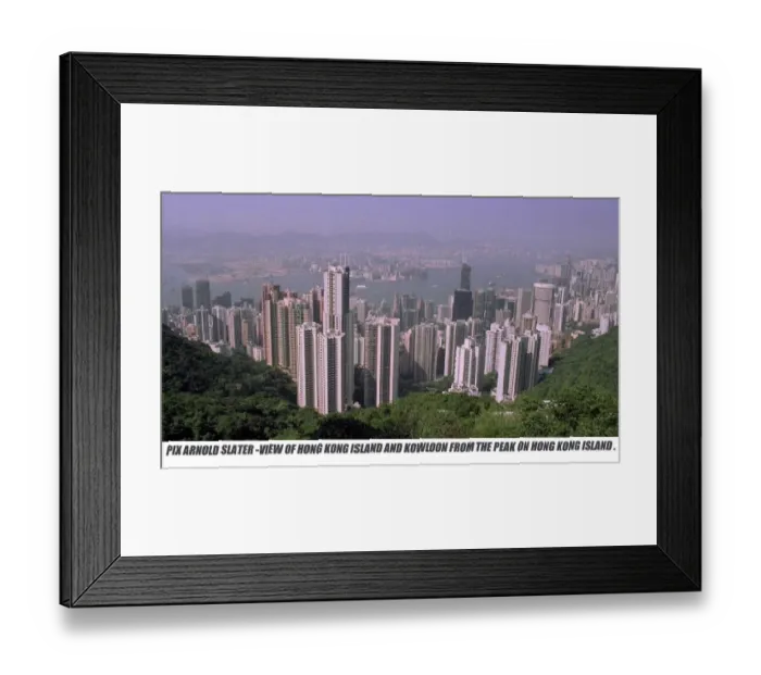 Framed Print : Hong Kong island and Kowloon from the peak