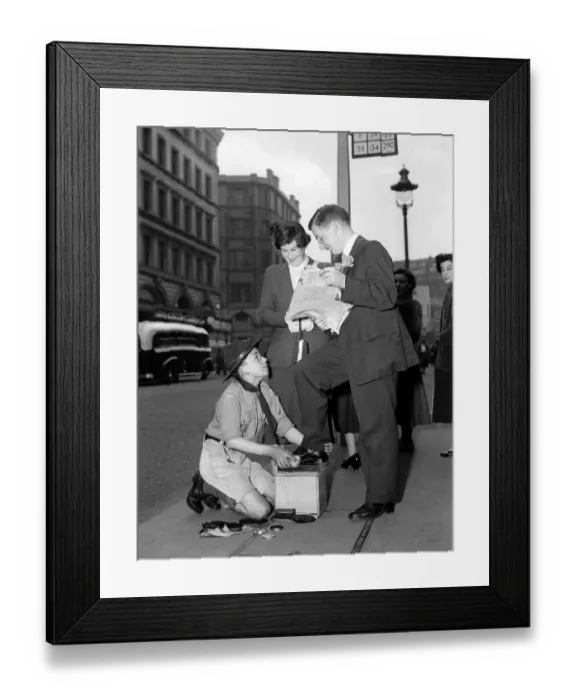 Framed Print : Youth Movement Boy Scouts Bob A Job Week April 1952 Boy Scouts shoe shining for Framed Print : Youth Movement Boy Scouts Bob A Job Week April 1952 Boy Scouts shoe shining for
