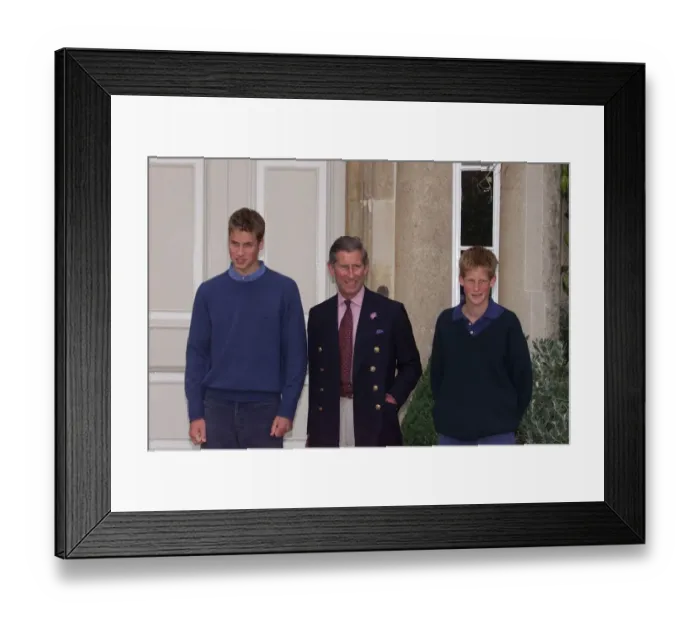 Framed Print : Princes Charles, William and Harry at Highgrove in Gloucestershire, July 1999 Framed Print : Princes Charles, William and Harry at Highgrove in Gloucestershire, July 1999
