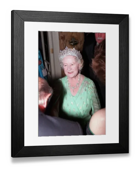 Framed Print : Queen Mother Birthdays - August 1990 On her 90th Birthday Gala at Palladium