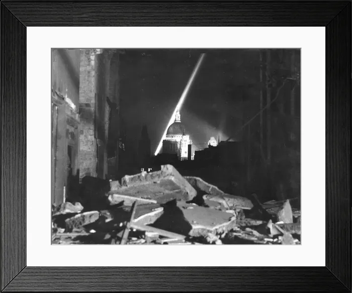 Framed Print : St Pauls London lit up for VE night celebrations at the end of WW2 1945 Framed Print : St Pauls London lit up for VE night celebrations at the end of WW2 1945