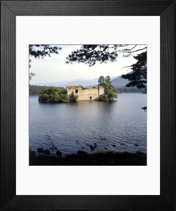 Framed Print : Castle in Loch an Eilein 1977 Speyside Scotland Framed Print : Castle in Loch an Eilein 1977 Speyside Scotland