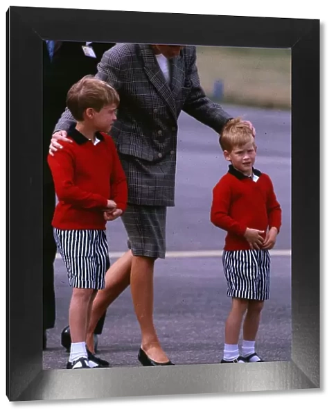 Princess Diana, the Princess of Wales arriving at Dyce Airport
