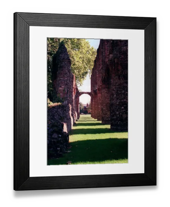 Framed Print : Castle Wall and pillars in Castle Park Colchester Essex
