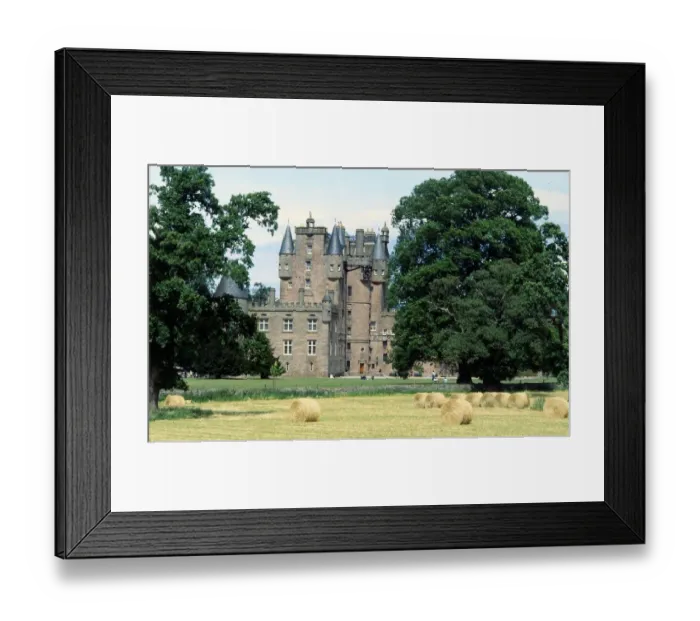 Framed Print : Haymaking at Glamis Castle Fife Scotland July 1984 Hay bails in field Framed Print : Haymaking at Glamis Castle Fife Scotland July 1984 Hay bails in field