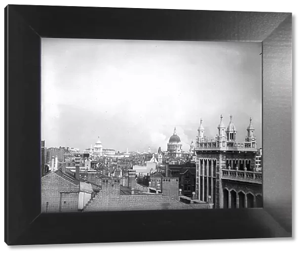 St Pauls Cathedral on the London Skyline during WW2 with smoke billowingup in