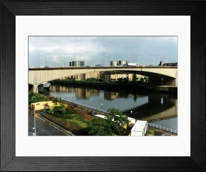 Framed Print : Kingston Bridge Glasgow over River Clyde Anderston circa 1995 Framed Print : Kingston Bridge Glasgow over River Clyde Anderston circa 1995