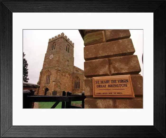 Framed Print : St Mary The Virgin Church Great Brington Village january 1998 Framed Print : St Mary The Virgin Church Great Brington Village january 1998
