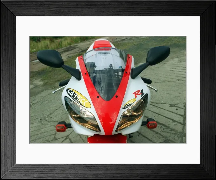 Framed Print : Red Yamaha R1 motorbike September 1998 Framed Print : Red Yamaha R1 motorbike September 1998