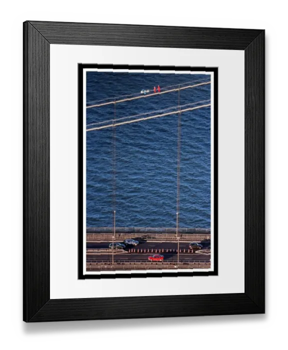 Framed Print : Forth Road bridge maintenance men November 1998