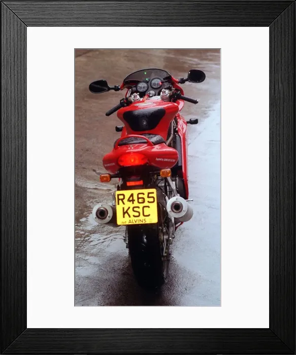 Framed Print : DUCATI 900ss January 1999 Rear view motorcycle motorbike Framed Print : DUCATI 900ss January 1999 Rear view motorcycle motorbike