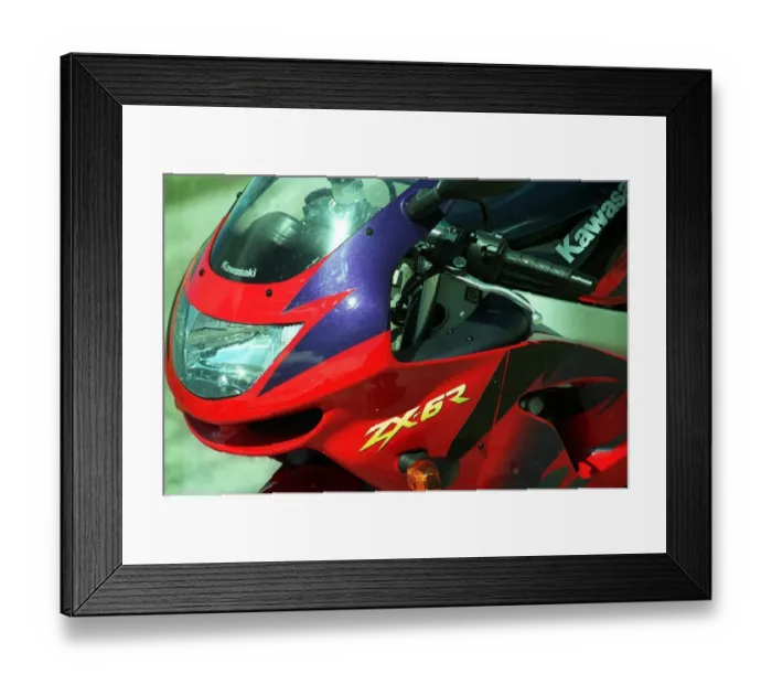 Framed Print : Kawasaki ZX6 motorcycle June 1998