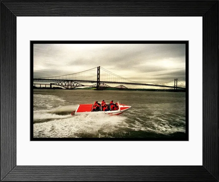Framed Print : The new passenger jet boat May 1998 on the River Forth as it gears up for the summer Framed Print : The new passenger jet boat May 1998 on the River Forth as it gears up for the summer