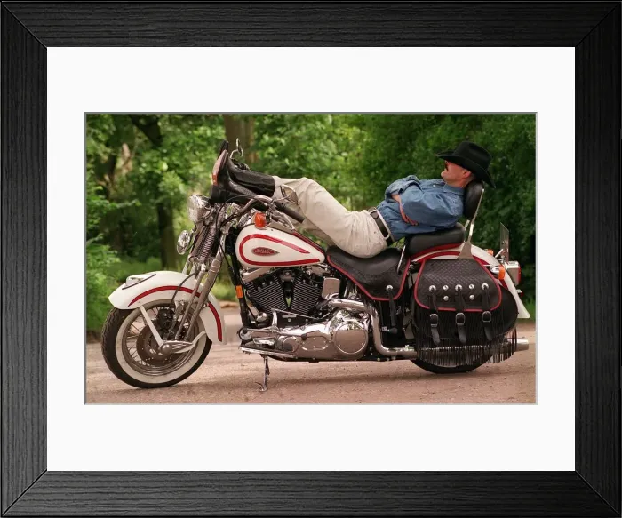 Framed Print : The Harley Davidson motorbike called the Pony Road record supplement July 1997 Framed Print : The Harley Davidson motorbike called the Pony Road record supplement July 1997