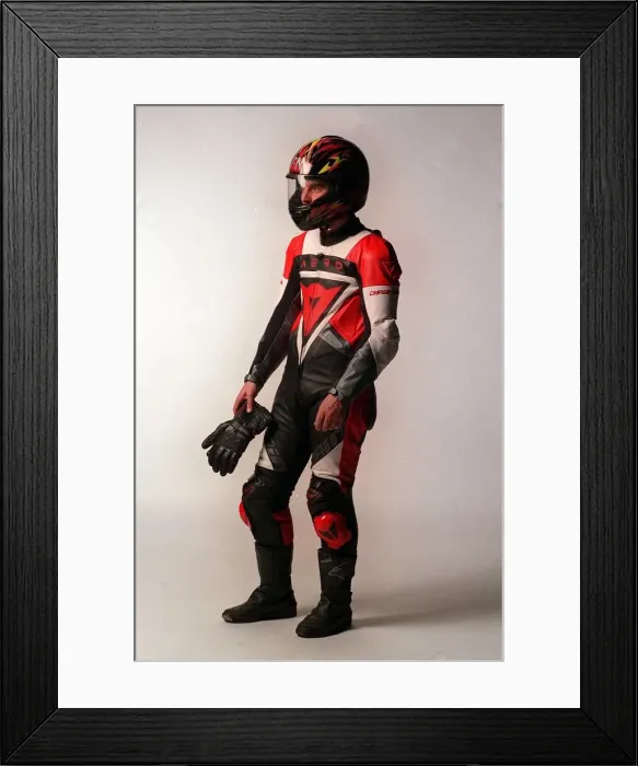 Framed Print : Motorbike suits December 1998 Frank Thomas Leathers Framed Print : Motorbike suits December 1998 Frank Thomas Leathers