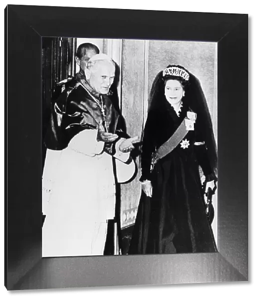 Pope John Paul II with Queen Elizabeth II in 1980 at the Vatican