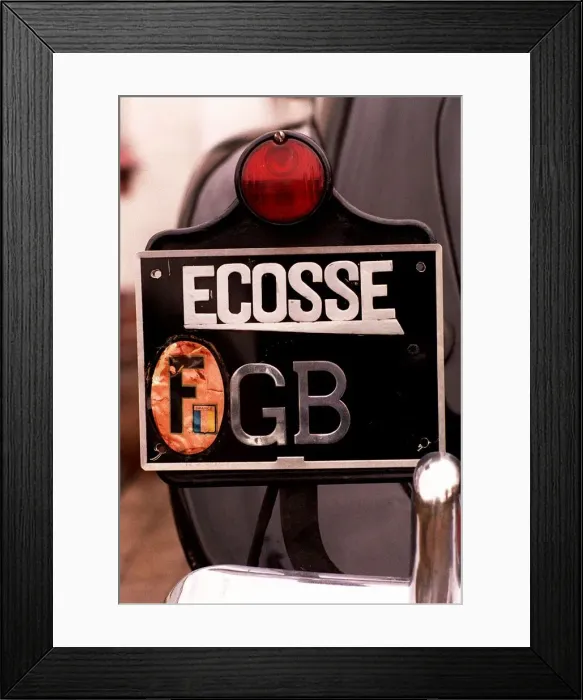 Framed Print : Road Record Supplement Old Citroen Car Number Plate Ecosse GB January 1998
