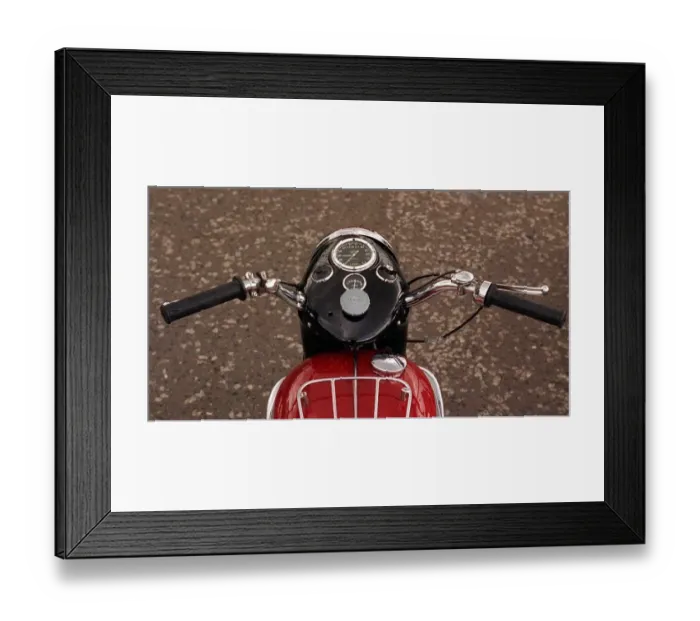 Framed Print : 1967 Triumph Thunderbird motor cycle instruments handle bars