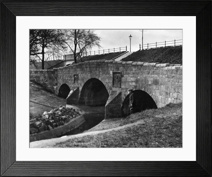 Framed Print : Old Ruthrieston Bridge April 1937 Built in 1693 and move 35 yards west Framed Print : Old Ruthrieston Bridge April 1937 Built in 1693 and move 35 yards west