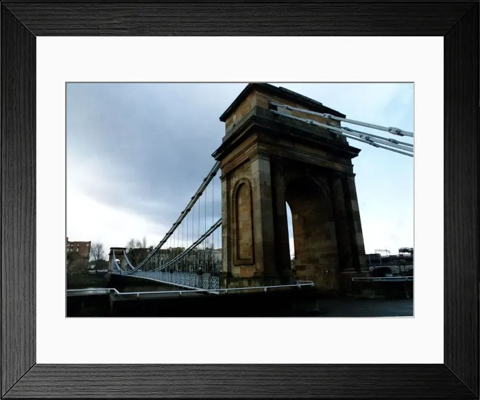 Framed Print : Glasgow suspension bridge over River Clyde Framed Print : Glasgow suspension bridge over River Clyde
