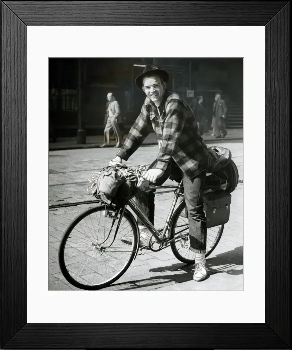 Framed Print : Sergeant Bob Smith from California May 1953 5000 miles tour of Europe by cycle Framed Print : Sergeant Bob Smith from California May 1953 5000 miles tour of Europe by cycle