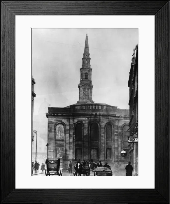 Framed Print : St Enochs Church Victorian Glasgow street scene