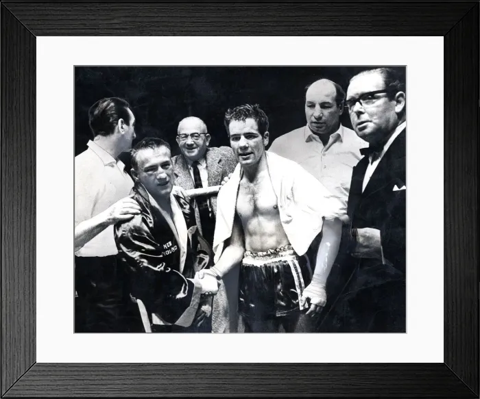 Framed Print : Walter McGowan boxer boxing Benny Huntman Jutrass British agent promoter Jack Framed Print : Walter McGowan boxer boxing Benny Huntman Jutrass British agent promoter Jack