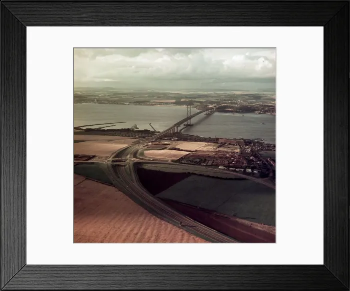Framed Print : Forth Road Bridge Scotland aerial view 1964 Framed Print : Forth Road Bridge Scotland aerial view 1964