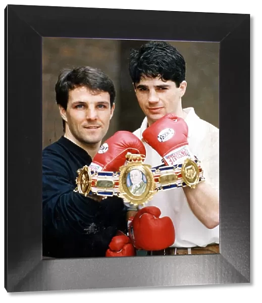 Drew Docherty boxer May 1992 and Joe Kelly with a Lonsdale belt fought at