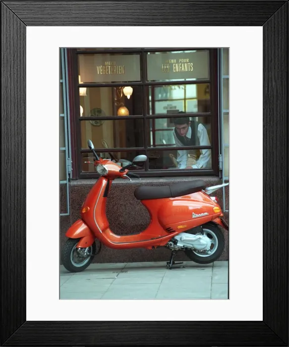 Framed Print : The Vespa Scooter pictured at the Italian centre Framed Print : The Vespa Scooter pictured at the Italian centre
