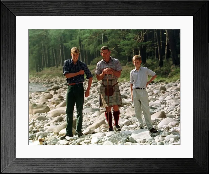 Framed Print : Prince Charles with sons at Balmoral August 1997 Prince William Framed Print : Prince Charles with sons at Balmoral August 1997 Prince William