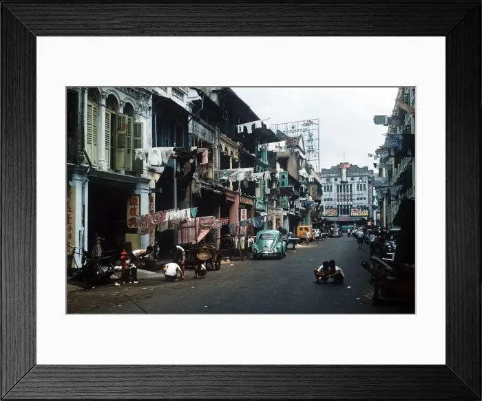 Framed Print : A typical street scene in Chinatown city in Singapore Framed Print : A typical street scene in Chinatown city in Singapore