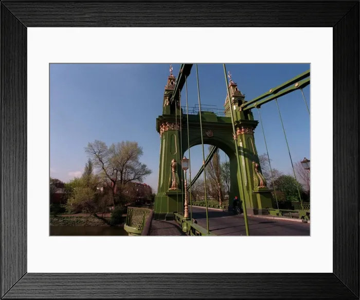 Framed Print : Hammersmith Bridge April In London by day Framed Print : Hammersmith Bridge April In London by day