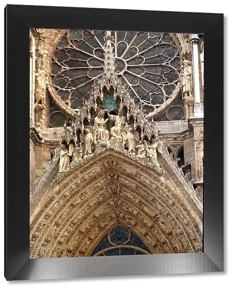 France Reims Rheims Cathedral exterior Detail