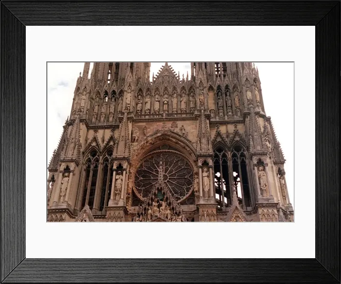 Framed Print : France Reims Rheims Cathedral exterior detail