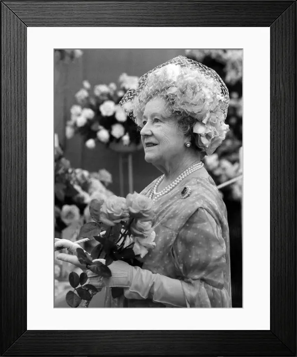 Framed Print : Queen Mother at the annual Horticultural Show in the grounds of the Sandringham Estate in Framed Print : Queen Mother at the annual Horticultural Show in the grounds of the Sandringham Estate in