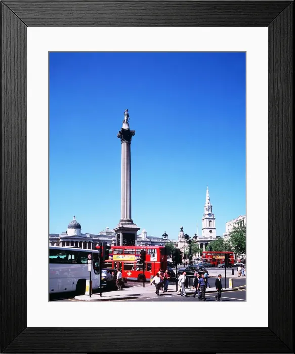 Framed Print : Nelsons Column in Trafalgar Square London Framed Print : Nelsons Column in Trafalgar Square London