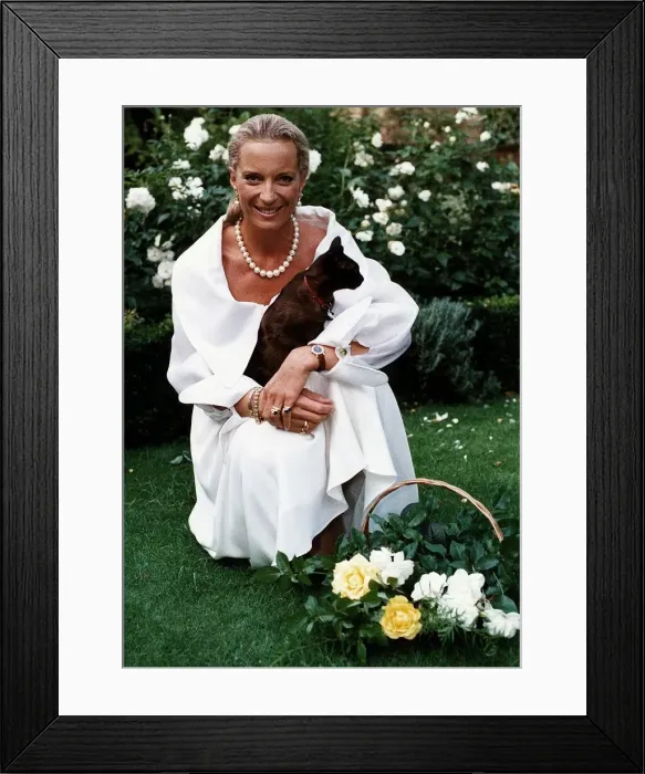 Framed Print : Princess Michael Of Kent with a cat on her lap September 1993 Framed Print : Princess Michael Of Kent with a cat on her lap September 1993