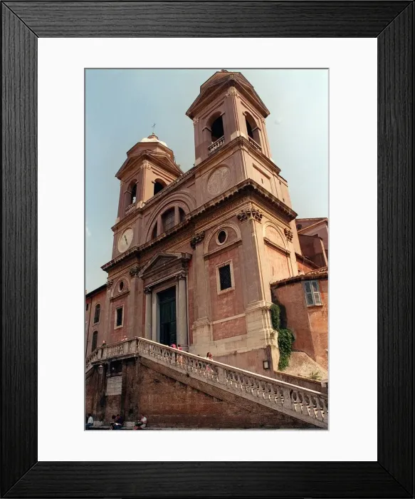 Framed Print : Italy Rome church at the top of the Spanish Steps Framed Print : Italy Rome church at the top of the Spanish Steps